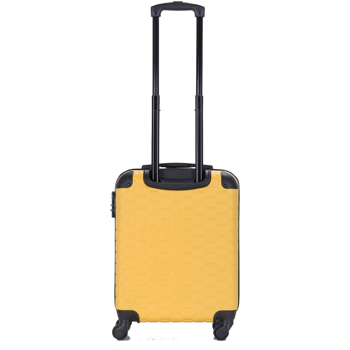 Eagle Lightweight ABS Hard Shell Luggage Suitcase - 4 Wheels - Carry-On Spinner Red/Yellow