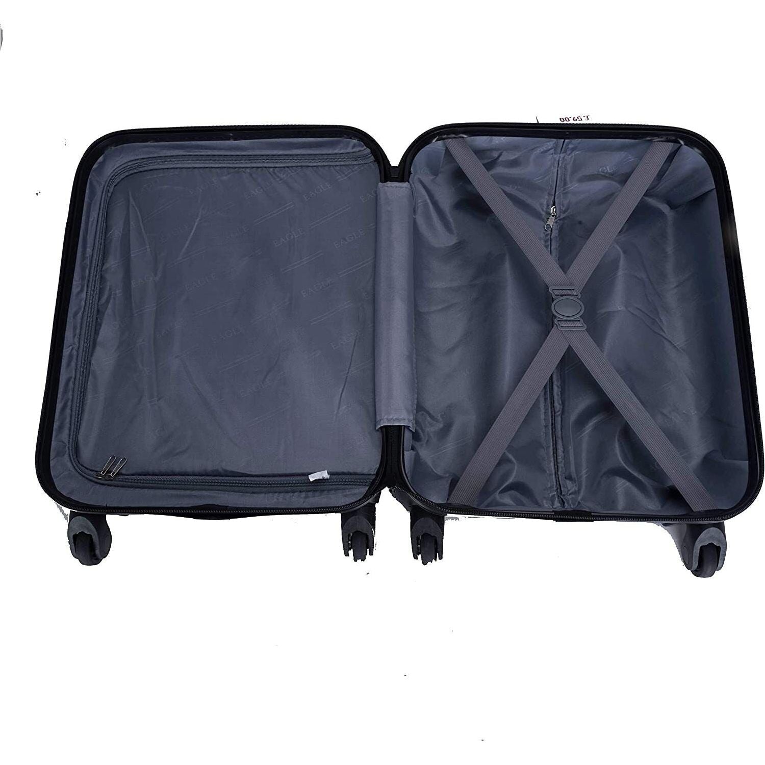Eagle Lightweight ABS Hard Shell Luggage Suitcase - 4 Wheels - Carry-On Spinner Red/Yellow