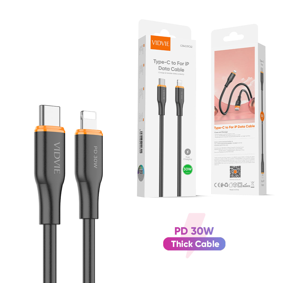 VIDVIE Type-C to Lightning Data Cable