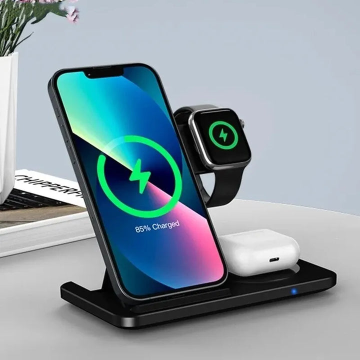Ultimate 3-in-1 Fast Wireless Charging Station for iPhone, Apple Watch, and AirPods