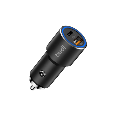 38W PD&QC 2 Ports Ring Led Indicator Aluminium Car Charger