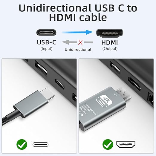 Type C to HDMI 4K High Speed Cable
