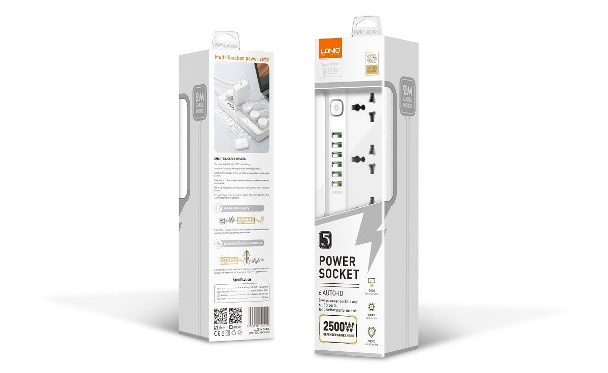 5 AC Outlets Universal Power Strip SC5614