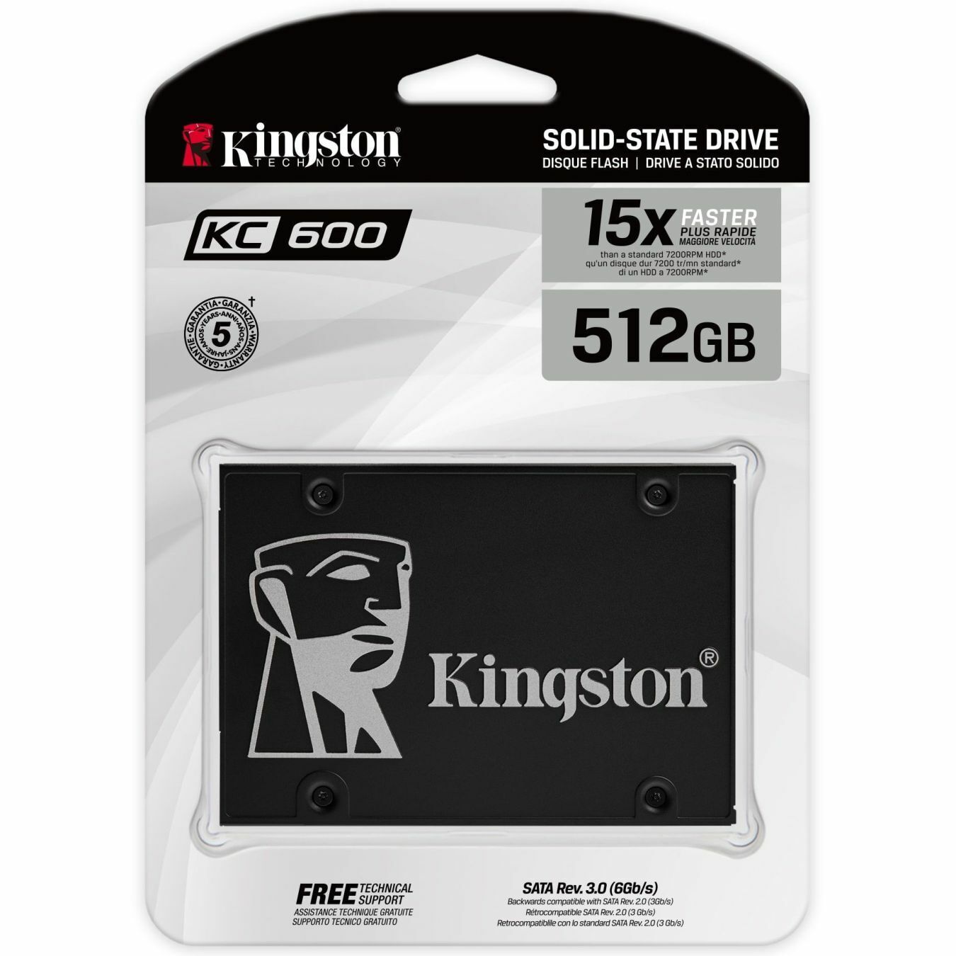 Kingston KC600 2.5" SSD with hardware-based self-encryption solution - 265GB to 1024GB