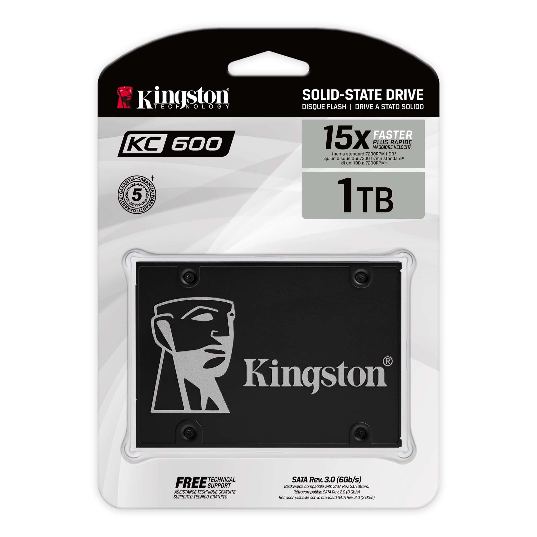 Kingston KC600 2.5" SSD with hardware-based self-encryption solution - 265GB to 1024GB