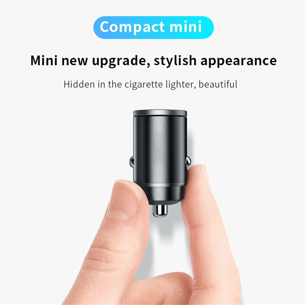 Car Charger (5A-200W) Fast Charing 2x(USB Port 12-24V) Cigarette Socket Car USB-C Charger