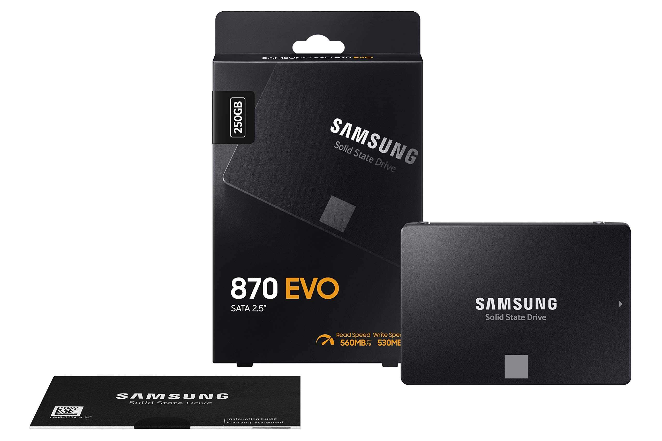 Samsung 870 EVO SSD 2.5" SATA3 with speeds of 560/530 MBs