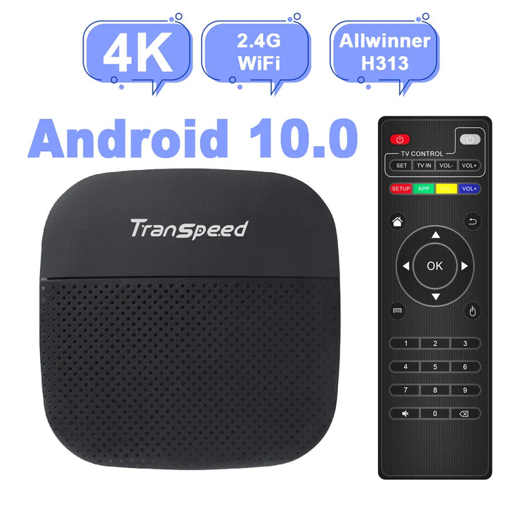 Transpeed Smart TV Set Top Box with Android 10 Quad Core 4K HDR (WiFi)