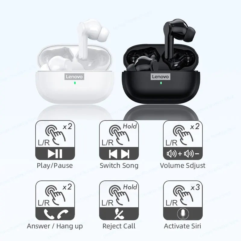 LP1S TWS Wireless Earphones: Bluetooth 5.0, Waterproof, Noise Reduction, Mic