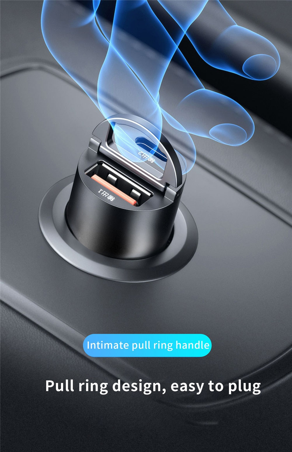 Car Charger (5A-200W) Fast Charing 2x(USB Port 12-24V) Cigarette Socket Car USB-C Charger