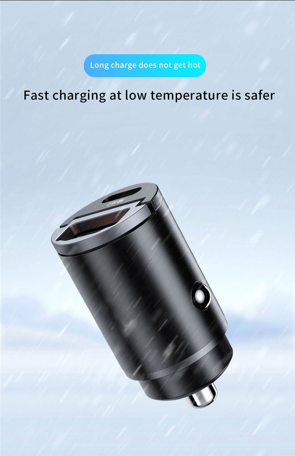 Car Charger (5A-200W) Fast Charing 2x(USB Port 12-24V) Cigarette Socket Car USB-C Charger