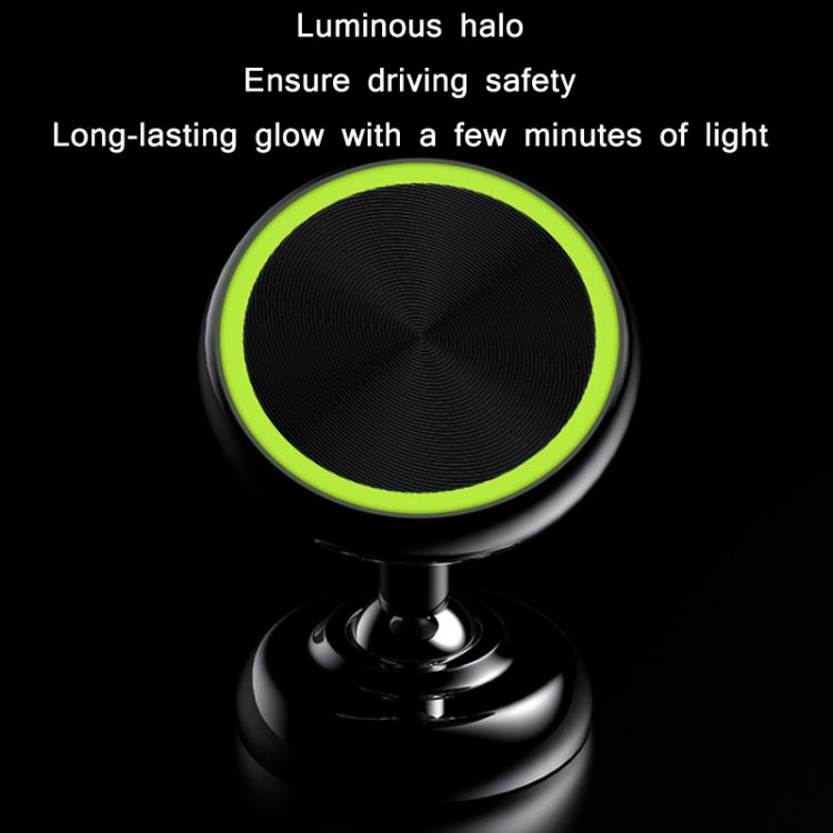 Car Aluminum Alloy Magnetic Mobile Phone Holder-Silver (Luminous)