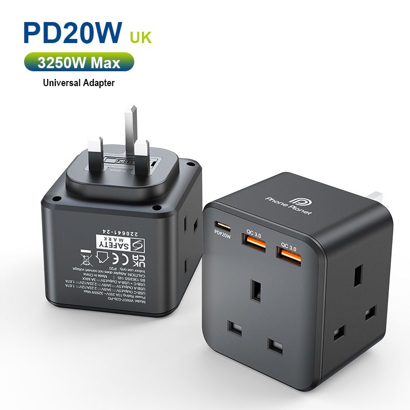 3 Port Charger 3250W 1C+2A Port Charger (PP-SC013) 6X Faster Charging