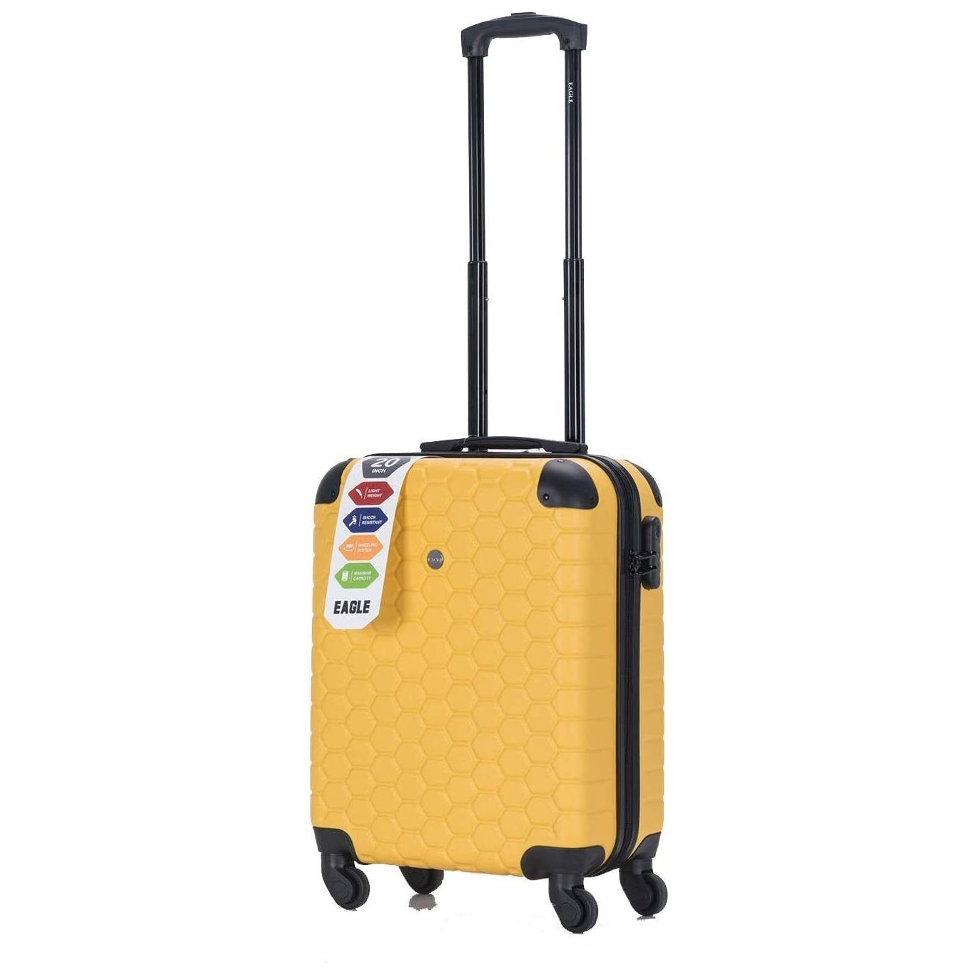 Eagle Lightweight ABS Hard Shell Luggage Suitcase - 4 Wheels - Carry-On Spinner