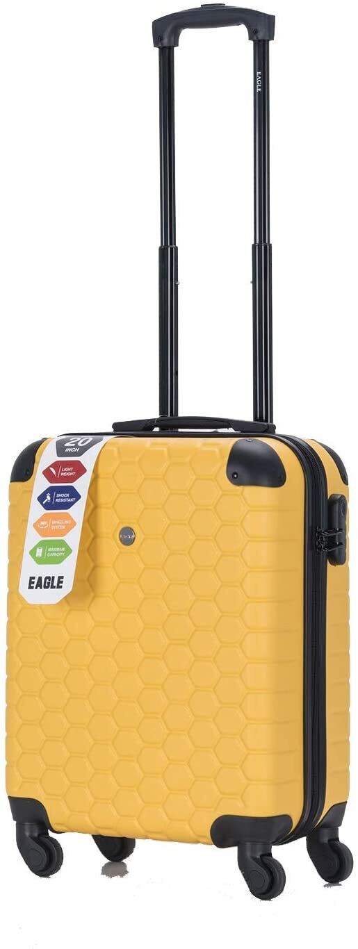 Eagle Lightweight ABS Hard Shell Luggage Suitcase - 4 Wheels - Carry-On Spinner