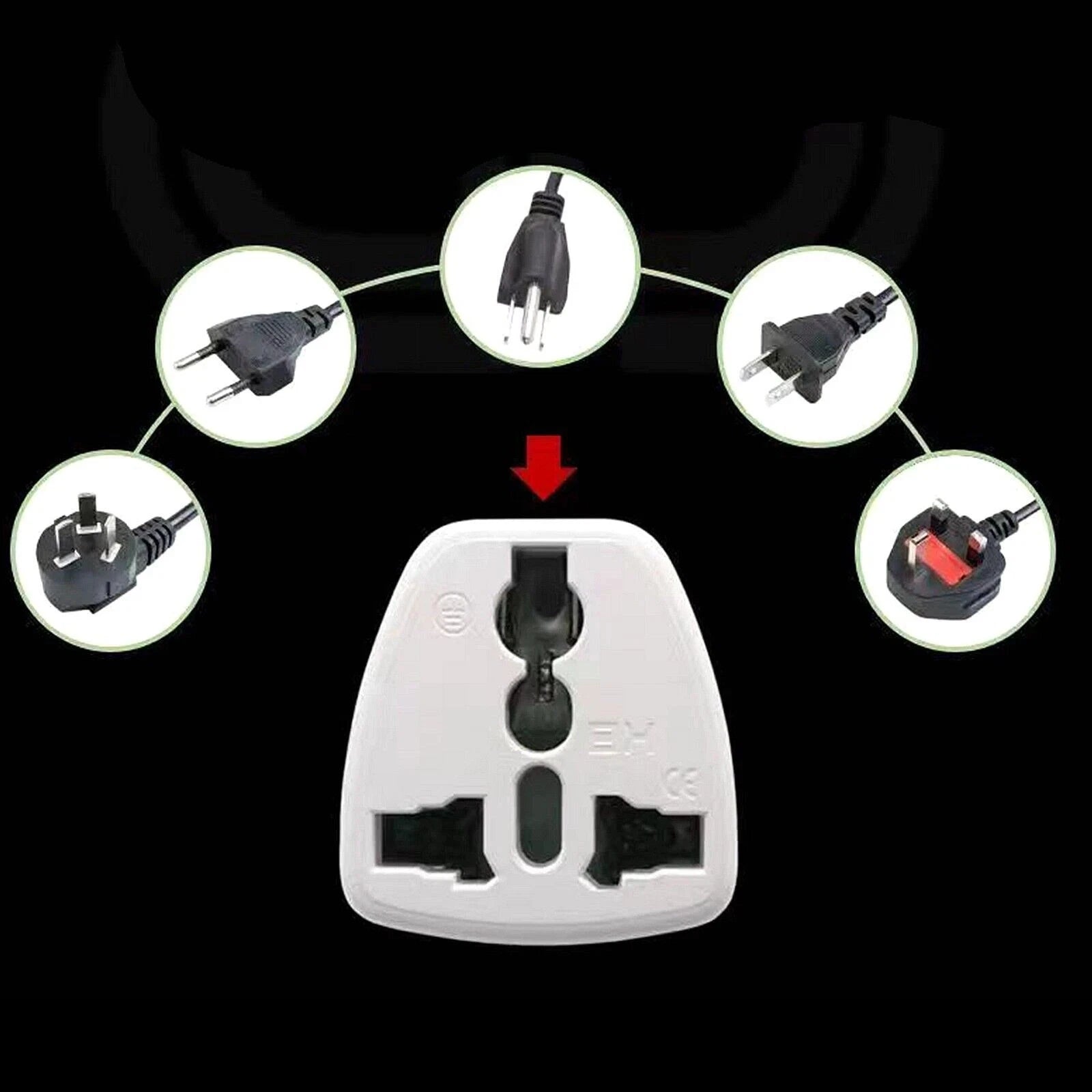 Universal Plug Adapter EU US UK AU CN To UK Type G Travel Socket Plug Converter