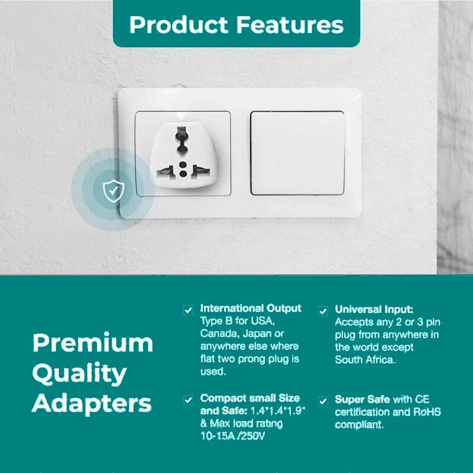 Universal Plug Adapter EU US UK AU CN To UK Type G Travel Socket Plug Converter
