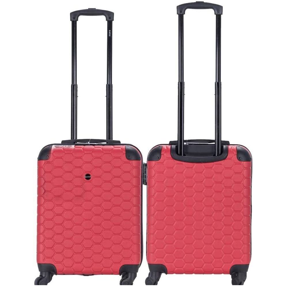 Eagle Lightweight ABS Hard Shell Luggage Suitcase - 4 Wheels - Carry-On Spinner Red