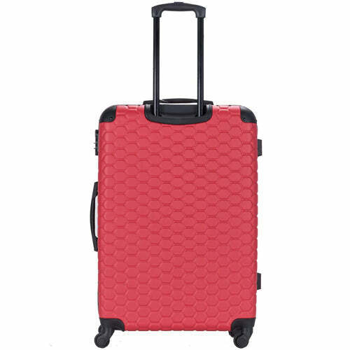 Eagle Lightweight ABS Hard Shell Luggage Suitcase - 4 Wheels - Carry-On Spinner Red