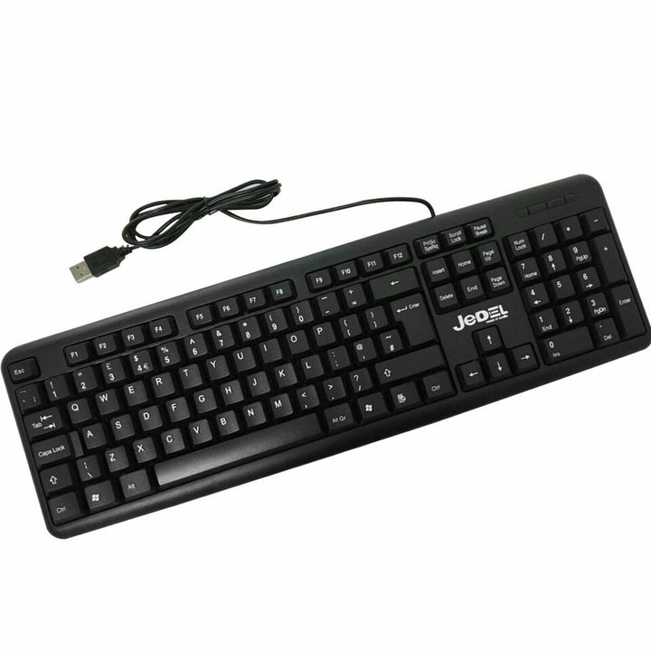 USB Wired Slim Keyboard Full Size QWERTY UK Layout For PC Desktop Laptop