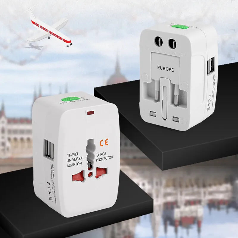 Universal Travel Adapter World Wide Use New Plug Charger UK EU US USB Port