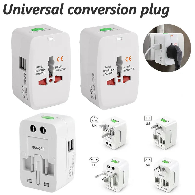 Universal Travel Adapter World Wide Use New Plug Charger UK EU US USB Port