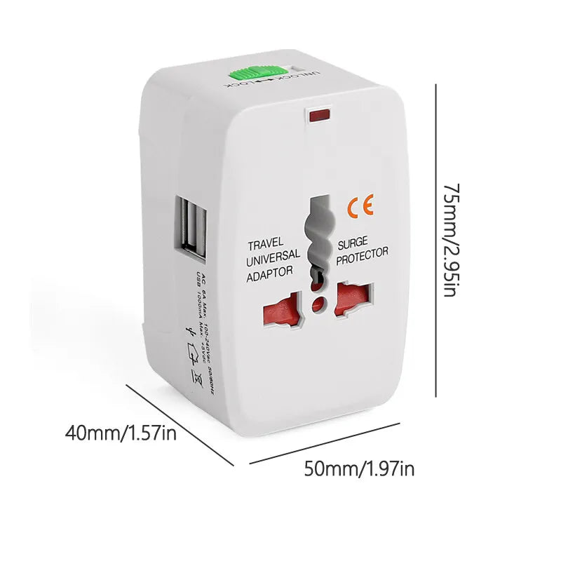 Universal Travel Adapter World Wide Use New Plug Charger UK EU US USB Port